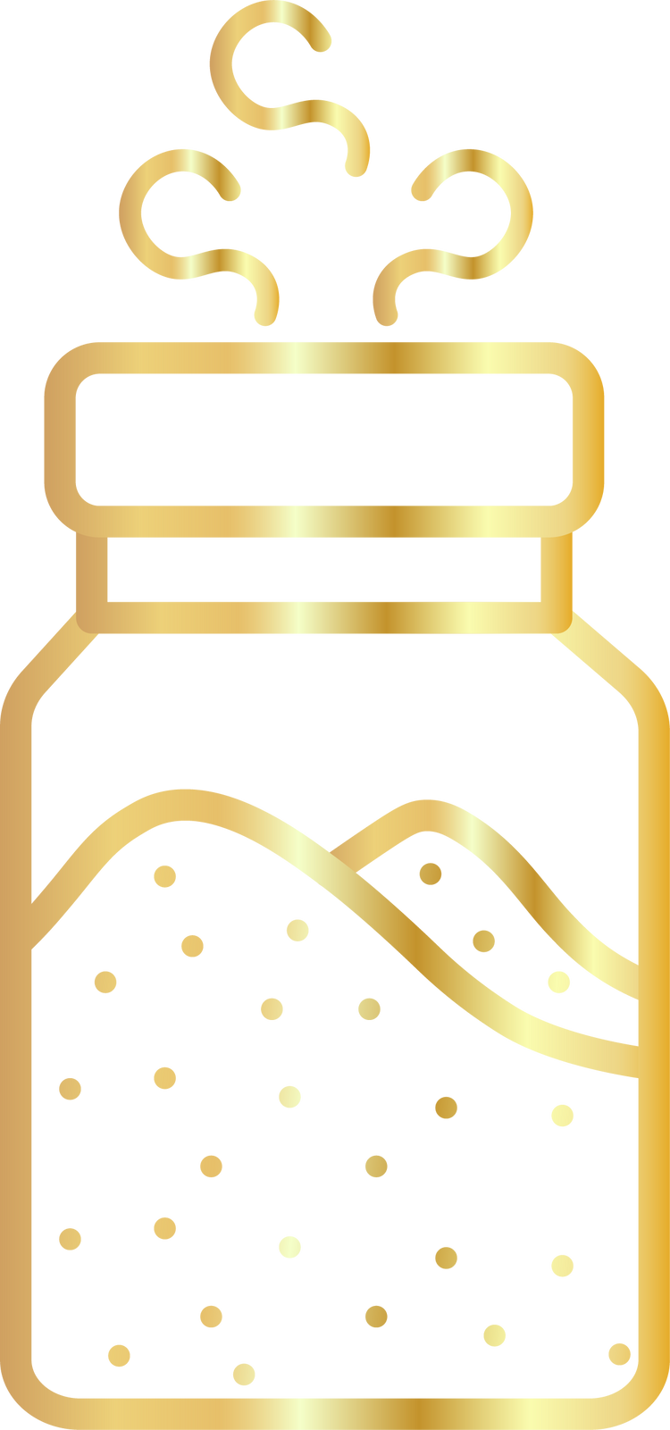 Golden icon showcasing serum with sea salt, emphasizing the natural exfoliating and nourishing benefits for enhanced hair and skin care with DermTech products.